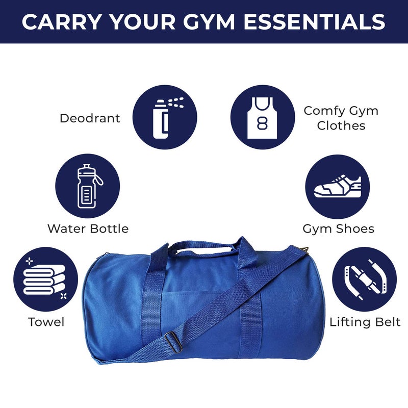 ImpecGear Round Duffel Sports Bags, Travel Gym Fitness Bag. (Royal) small-medium - Image 3